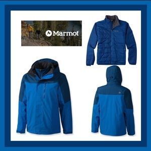 Marmot Bastione Interchangeable 3-in-1 Component Jacket Coastal Blue/Night Sz L